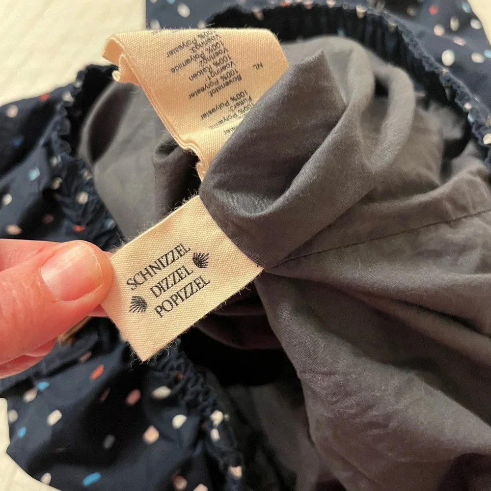 VTG Naketano Brave New Word Navy Blue MultiColor Dot Print Anorak‎ Hooded Jacket